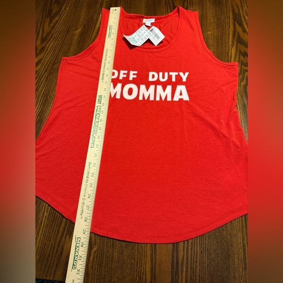 LuLaRoe Tank top Off Duty Momma Red 2XL vacation beach motherhood cruise NWT mom - Picture 9 of 15